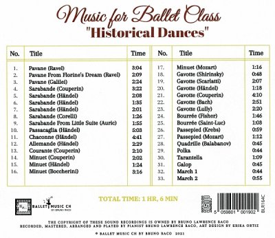 画像1: Music for Ballet Class 「ヒストリカルダンス」 レッスンCD