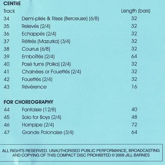 From the corner, Vol.2　バレエレッスンCD　トラックリスト3