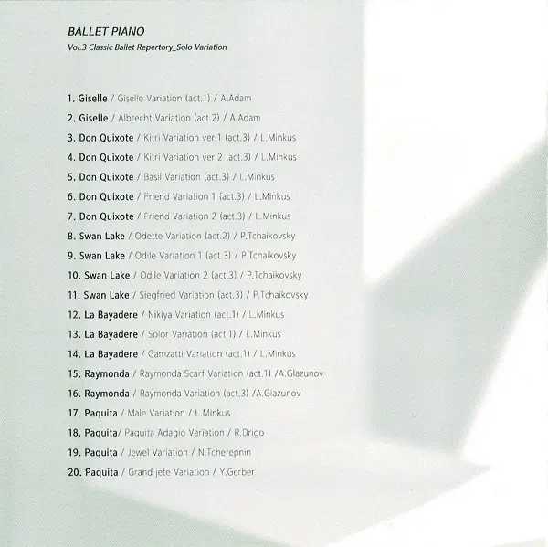 Ballet Piano Vol.3 クラシックバレエレパートリー ソロヴァリエーションCD