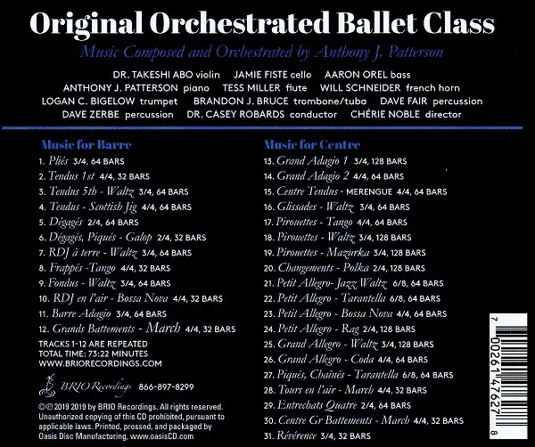 Original Orchestrated Ballet Class バレエレッスンCD