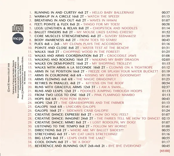 Les Premiers Pas バレエレッスンCD　トラックリスト