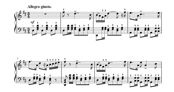 バレエ バリエーション曲集 ピアノソロ　Vol.1　アスピシアのバリエーション 楽譜サンプル