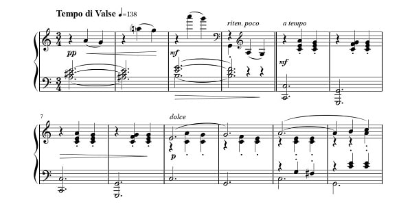 バレエ バリエーション曲集 ピアノソロ　Vol.2 ライモンダのバリエーション（夢の場） 楽譜サンプル