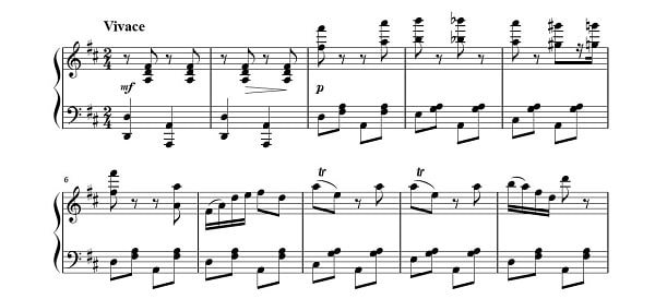 バレエ バリエーション曲集 ピアノソロ　Vol.4　オダリスク第2バリエーション　楽譜サンプル