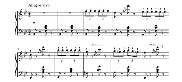 バレエ バリエーション曲集 ピアノソロ　Vol.5　ラムゼーのバリエーション　楽譜サンプル