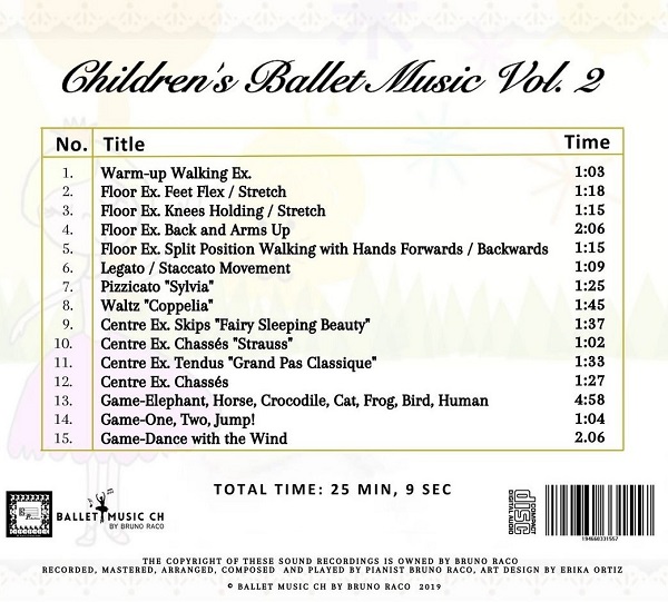 Children’s Ballet Music Vol.2　バレエレッスンCD　トラックリスト