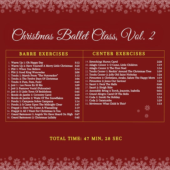 Christmas Ballet Class, Vol.2　バレエレッスンCD　トラックリスト