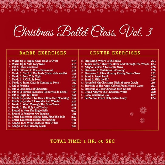 Christmas Ballet Class, Vol.3　バレエレッスンCD　トラックリスト