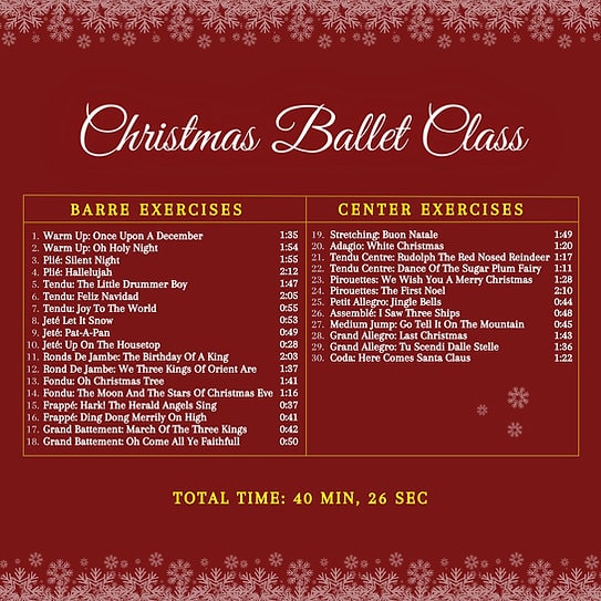 Christmas Ballet Class　バレエレッスンCD　トラックリスト