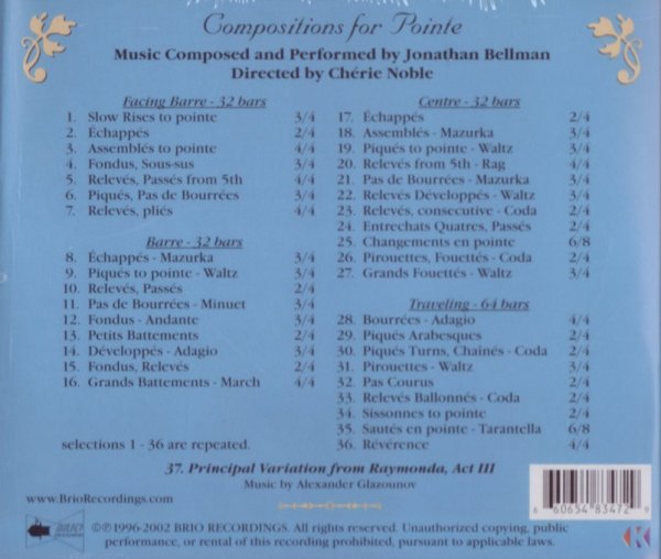 Compositions for Pointe バレエレッスンCD トラックリスト