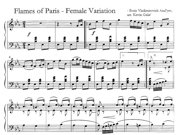 パリの炎　グラン・パ・ド・ドゥ 楽譜サンプル
