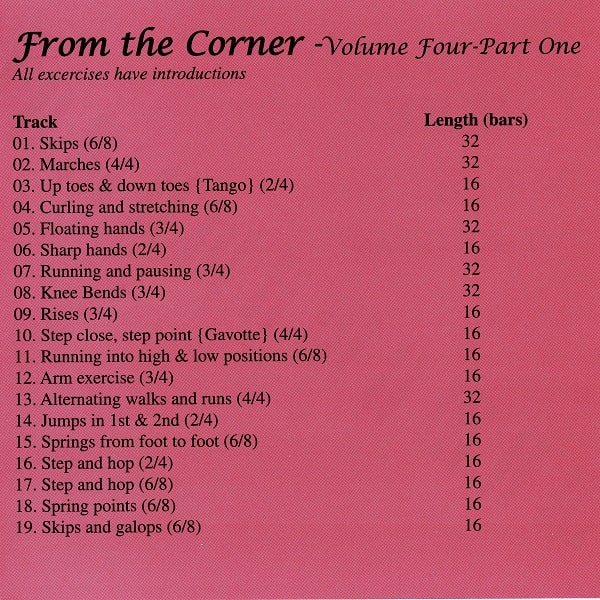 From the corner, Vol.4　バレエレッスンCD　トラックリスト1