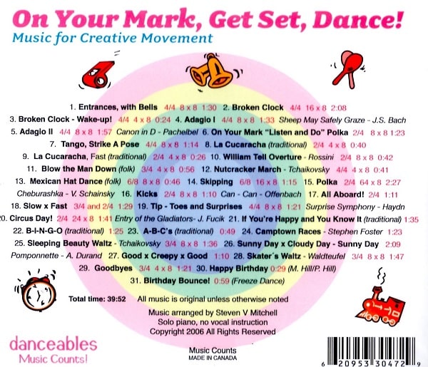 On Your Mark, Get Set, Dance!　バレエレッスンCD　トラックリスト