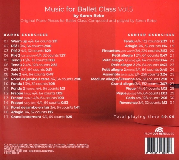 Music for Ballet Class Vol.5 バレエレッスンCD