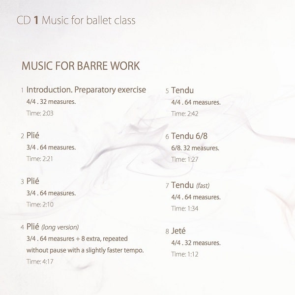 Music For Ballet & Contemporary Classes　バレエレッスンCD　トラックリスト1